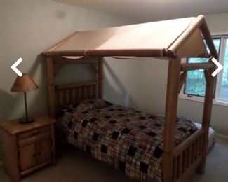 By appointment located in Dexter. Includes, twin bedframe,
Tall chest, night stand and lamp included. 