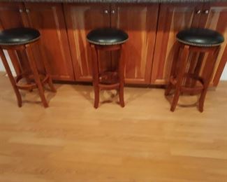 Set of three bar stools