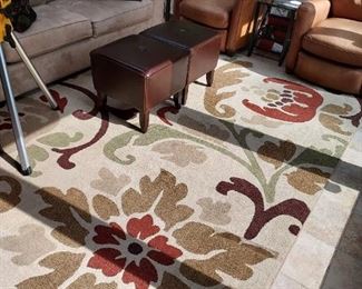 Large indoor outdoor area rug reclining chairs ottoman sofa and more!