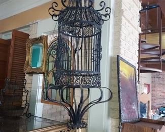 Large Black Metal Bird Cage