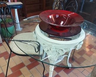 2nd heavy metal table with glass top