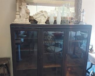 Glass door glass display cabinet
