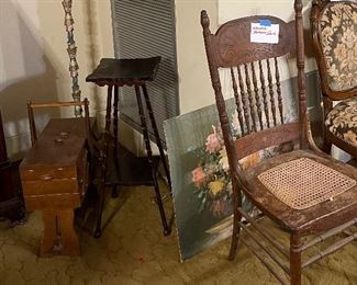 sewing box, plant stand