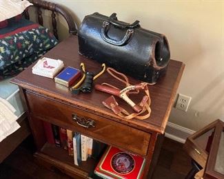 Doctors bag with ENT tools inside