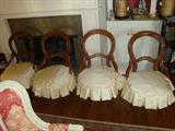 ANTIQUE CHAIRS WITH NEEDLEPOINT SEATS