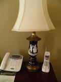 ONE OF A PAIR OF MARY GREGORY LAMPS