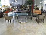 GLASS and LUCITE DINNING TABLE - STUNNING!