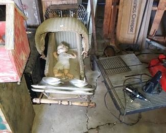 Wooden baby carriage