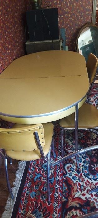 Chrome and Formica 50's dining table and chairs