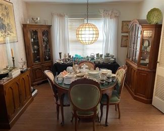 Dining room FULL of early Asian china and more