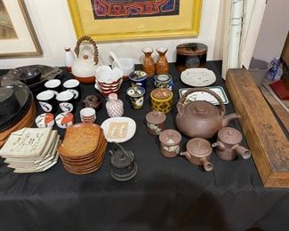 Room is full of pottery! 