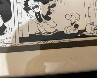 Awesome Fred Lasswell signed comic strip