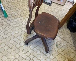 antique oak office chair