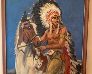 Mendel Baldessari Painting of Native American