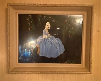 Antiques Paintings on Moire Fabric (Set of 3)