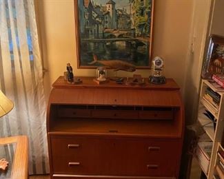 Teak Rolltop Desk