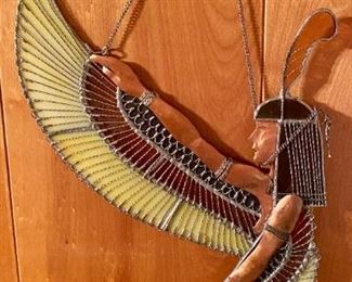 Mendel Baldessari Copper and Stained Glass Egyptian Woman