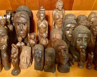 Mendel Baldessari Wooden Heads and Figurines