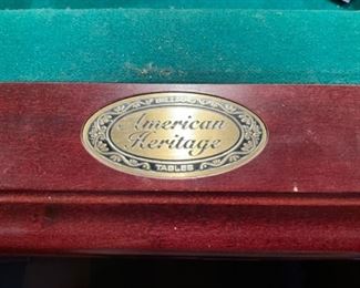 American Heritage Billiard table - accessories included 