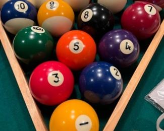 Rack of billiard balls