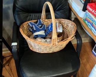 Chair, basket & miscellaneous 