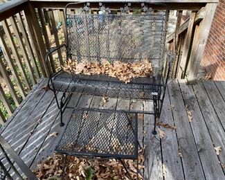 Metal bench and table