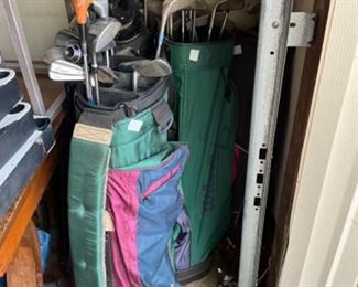 Golf sets in garage