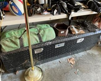 Large truck tool box in garage 