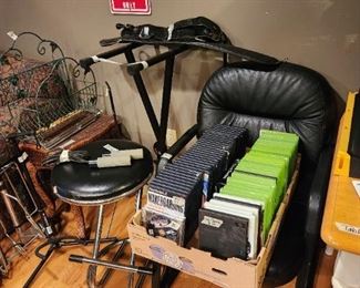  Upstairs - DVD’s, stool, music stand & miscellaneous 