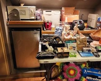 Upstairs - game  room with microwave, refrigerator, ice maker & more