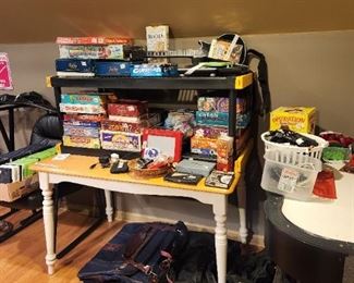 Upstairs -  suit carry all, table, more games - some vintage 