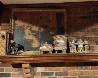 Downstairs - room to left from entrance - Painting, collectible clay items 