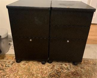 2 contemporary file cabinets