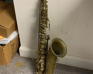 Antique tenor saxophone