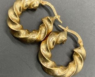14KT ITALIAN YELLOW GOLD Vintage Earrings, Jewelry

