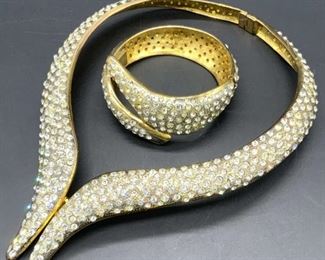 Set2 DD Art Deco Crystal Choker Necklace Bracelet
