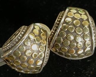 John Hardy 18K Gold Balinese Omega Back Earrings
