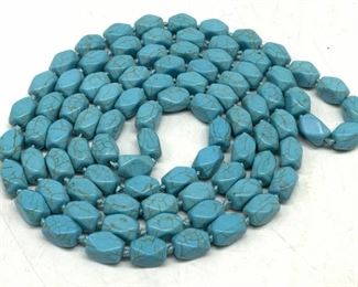 Turquoise Style Beaded Necklace, Jewelry
