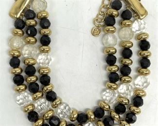 Vintage Multi Strand Beaded Choker Necklace
