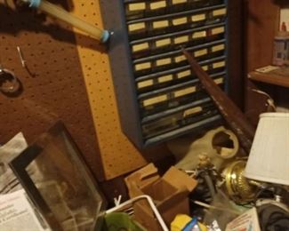 Tools, workbench full of misc