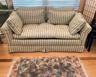 Love seat; small rug