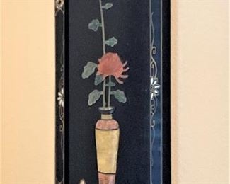 One of four soapstone Asian panels