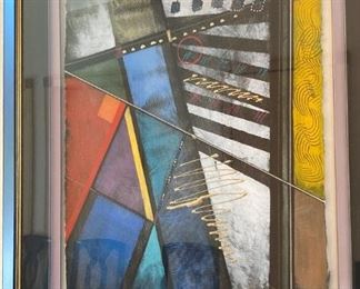 One of two coordinating pieces of framed art