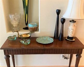 Sofa/entry table; decorative selections