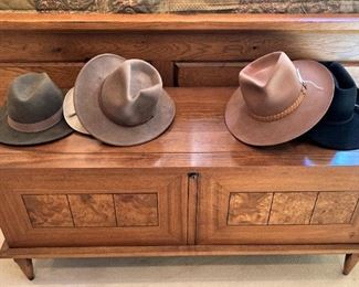 Men's hats; cedar chest
