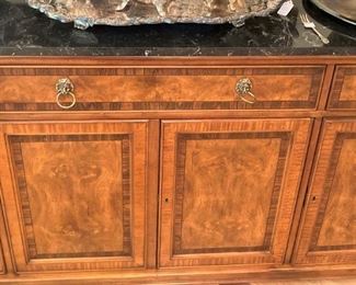 Marble top buffet with beautiful wood