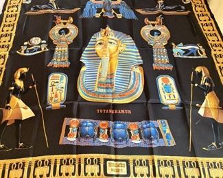 Hermes scarf (King Tut, was an Egyptian pharaoh who was the last of his royal family to rule during the end of the 18th Dynasty.)