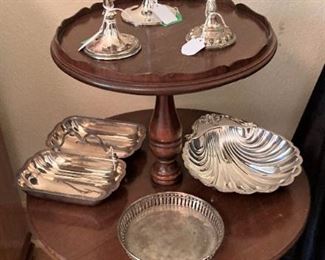 2-tier table; silverplate selections