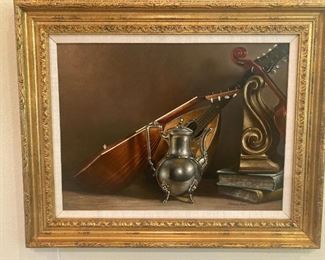 Another framed and matted still life by Artist Roberto Lupetti