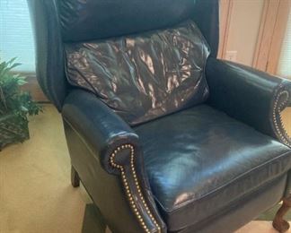 Good looking blue leather recliner